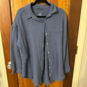 Aerie Blue Button-down Cover Up